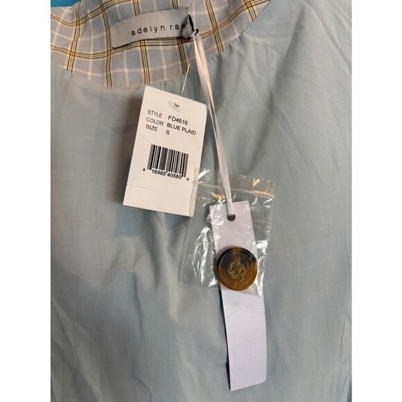 Adelyn Rae Sydney Blue Plaid Button Front Coat Shirt Dress Lined Extra Button S - Picture 11 of 12